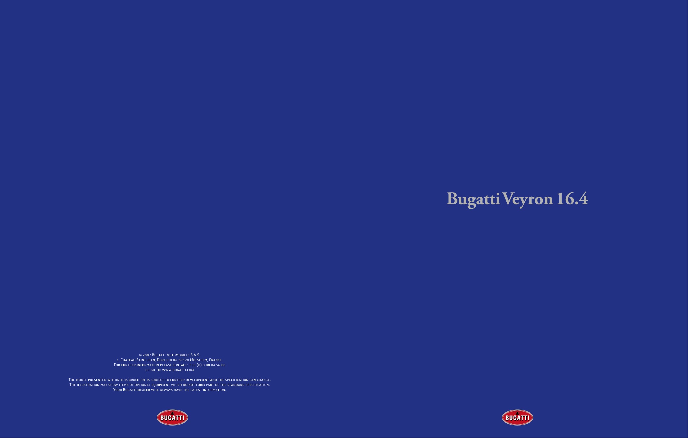 2008 Bugatti Veyron 16.4 Brochure